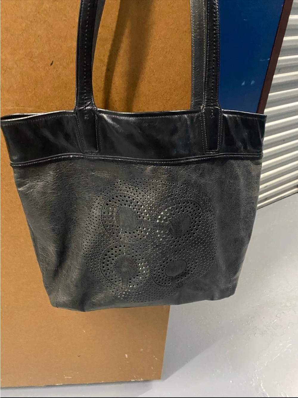 Coach Black Perforated Tote Bag -